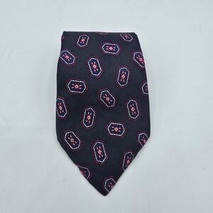 Don Loper Men's Vintage Necktie Neck Tie - Navy Blue 56.5x4 In Silk